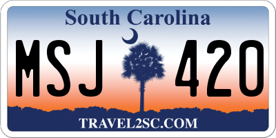 SC license plate MSJ420