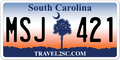 SC license plate MSJ421