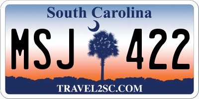 SC license plate MSJ422