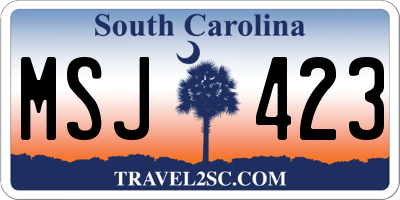 SC license plate MSJ423