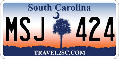 SC license plate MSJ424