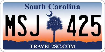 SC license plate MSJ425
