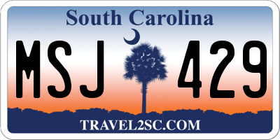SC license plate MSJ429