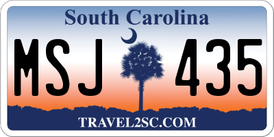SC license plate MSJ435