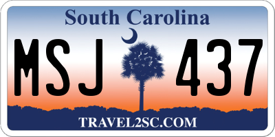 SC license plate MSJ437