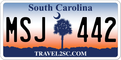 SC license plate MSJ442