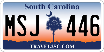 SC license plate MSJ446