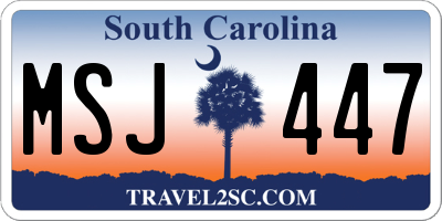 SC license plate MSJ447