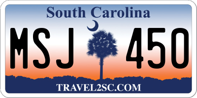 SC license plate MSJ450
