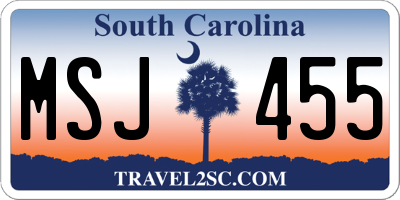 SC license plate MSJ455