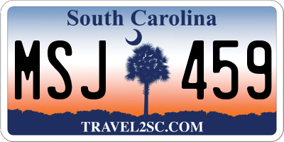 SC license plate MSJ459