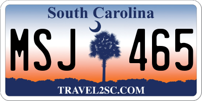 SC license plate MSJ465
