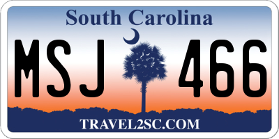 SC license plate MSJ466
