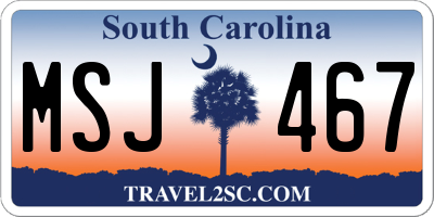 SC license plate MSJ467