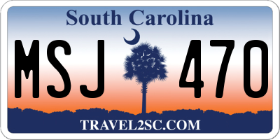 SC license plate MSJ470