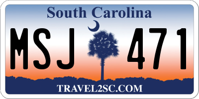 SC license plate MSJ471