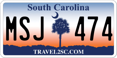 SC license plate MSJ474