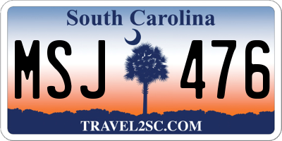 SC license plate MSJ476
