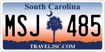 SC license plate MSJ485