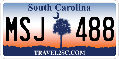 SC license plate MSJ488