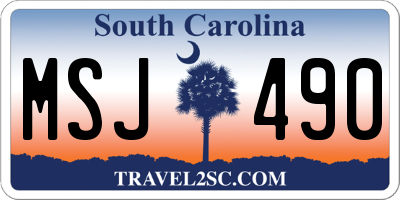 SC license plate MSJ490