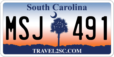 SC license plate MSJ491