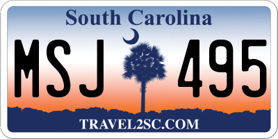 SC license plate MSJ495