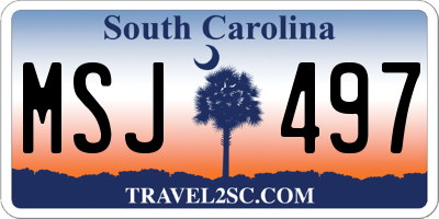 SC license plate MSJ497