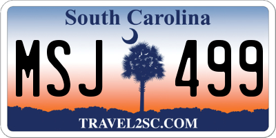SC license plate MSJ499