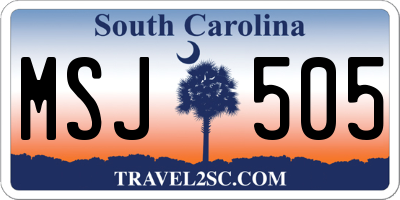 SC license plate MSJ505