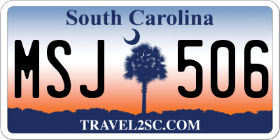 SC license plate MSJ506
