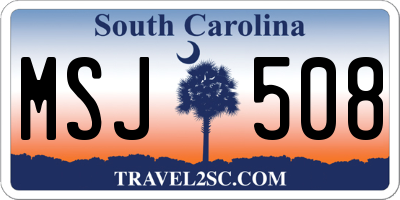 SC license plate MSJ508