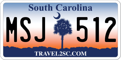 SC license plate MSJ512