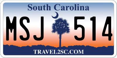 SC license plate MSJ514