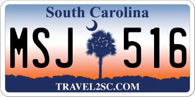 SC license plate MSJ516