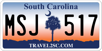 SC license plate MSJ517