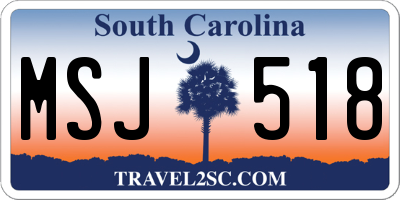 SC license plate MSJ518