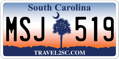 SC license plate MSJ519