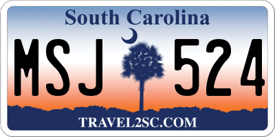 SC license plate MSJ524
