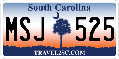 SC license plate MSJ525