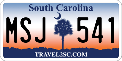 SC license plate MSJ541