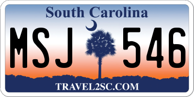 SC license plate MSJ546