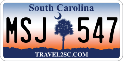 SC license plate MSJ547