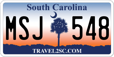 SC license plate MSJ548