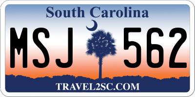 SC license plate MSJ562