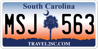 SC license plate MSJ563