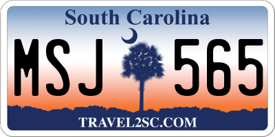 SC license plate MSJ565