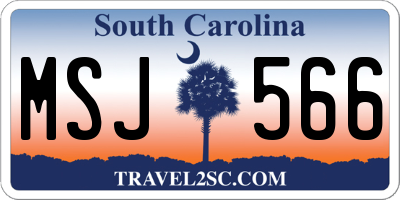 SC license plate MSJ566