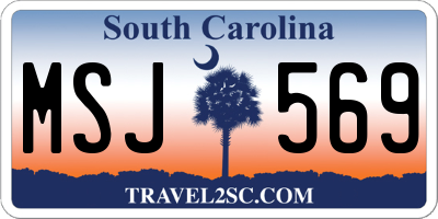 SC license plate MSJ569