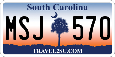 SC license plate MSJ570